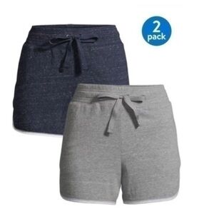 Women’s 2 Pack Athletic Shorts Navy Blue and Green